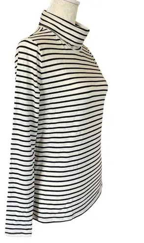 Talbots The Talbot Tee women's petite P black and white stripe turtleneck NWT