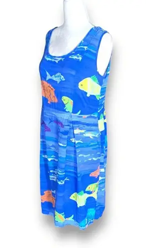 Jams World Vintage 90s Bounty Dress Small Scoop Neck Ocean Fish Animal Print