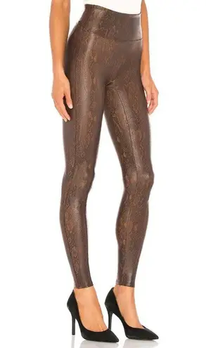 Spanx  Faux Leather Snakeskin Legging Brown Snakeskin Womens Size XS