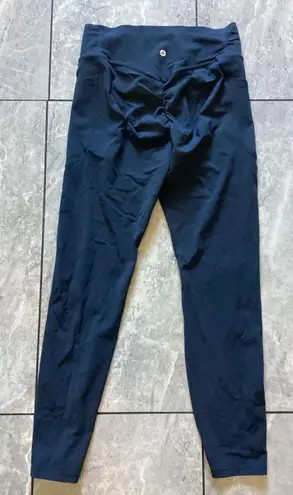 Halara High Waisted Ruched Butt Leggings Pockets Athletic Workout Navy M