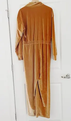 Fabletics  Velour Zip-Up Wide Leg Onesie Light Honey