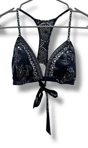 Robin Piccone Bandana Print Bikini Top Women's Size Small Tie Back Swimwear