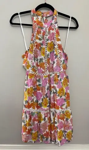 Petal and Pup Raffael High Neck Open Back Mini Dress Medium