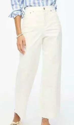 J.Crew  Womens White Wide-leg Crop Denim Jeans