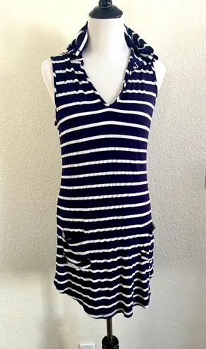 Blue and White Nautical Stripe Swim Coverup Size M