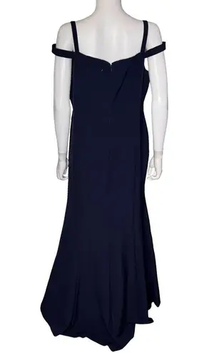 Donna Karan Women's Sweetheart-Neck Cold-Shoulder Gown Navy Sz 14