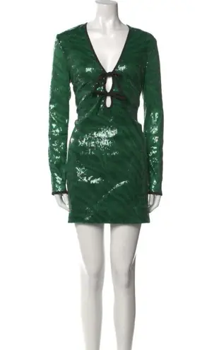 The Wolf Gang Brillo Sequin Dress in Green, Size M Green Size M