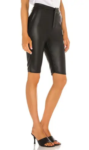 LPA NEW Faux Leather Nino Long Biker Short in Black Size XS