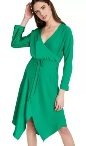 Cushnie x Target Emerald Green Midi Dress Women’s Size 2 Long Sleeve