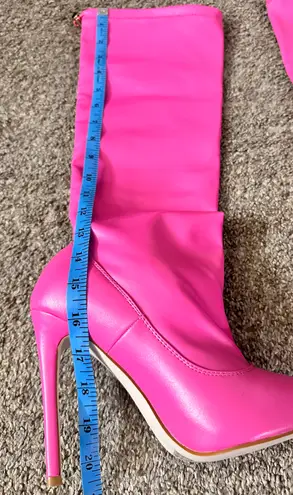 Azalea Wang : CRENN PINK SLOUCH BOOTS