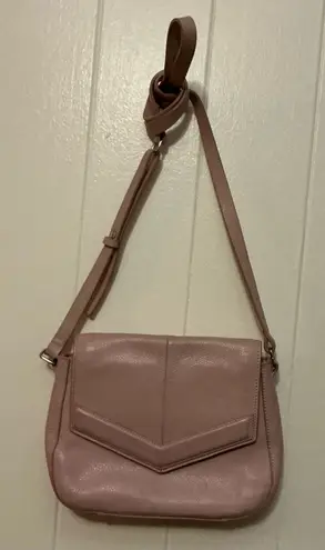 Halston Heritage A Vintage Rare Soft Pink Crossbody Leather Handbag