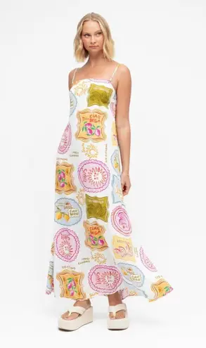 Paper Heart Les Citrons Maxi Dress Linen Coastal Chic Amalfi Euro Summer Large