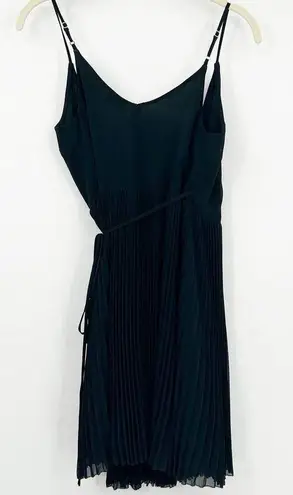 Wilfred Aritzia  Womens Pleated Beaune Sheer Chiffon Wrap Dress Size XXS Black