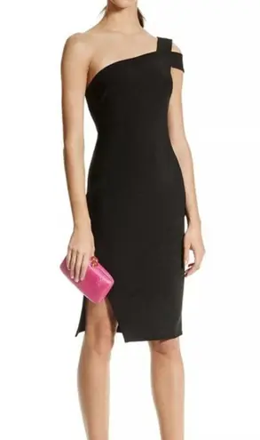 Karlie One-Shoulder Bodycon Midi Dress Black Size Small