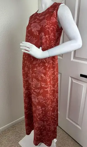 Jones Jeans Creek Linen Floral Dress Size 8. #368 Red