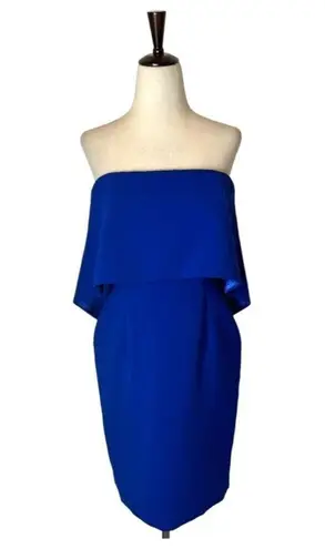 Jay Godfrey Dress Women 6 Blue Strapless Cobalt Viola Mini Sheath Cocktail Party