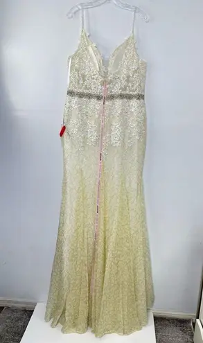 Mac Duggal 79341 Floral Appliqués Sleeveless Plunge Neck Trumpet Gown, Size 12