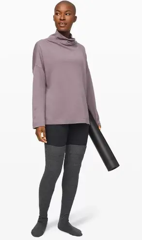 Lululemon Principal Dancer Lunar Rock Gray Mock Funnel Neck Long Sleeve Top 2