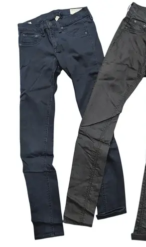 Rag and Bone  Lot 2‎ Legging JEANS Womens 25 Navy Sateen Shoreditch Skinny Pants thumbnail 1