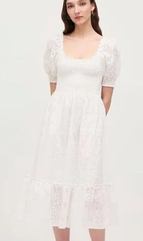 Hill House RTR The Eyelet Louisa Nap Dress White Sz Medium cottage core crochet