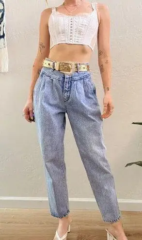 Vintage 1980's Bill Blass Western Style Acid Wash High Rise Mom Jeans Blue Size 10