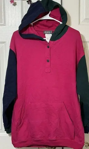 Alyce Paris VTG Women Retro 90's Paris Sport Club pullover  Hoodie Color Block-L