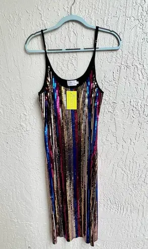 Tanya Taylor Venus slip dress in sequin striped Medium