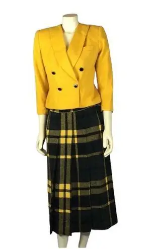 Petite Sophisticate Vintage yellow double breasted blazer size 2