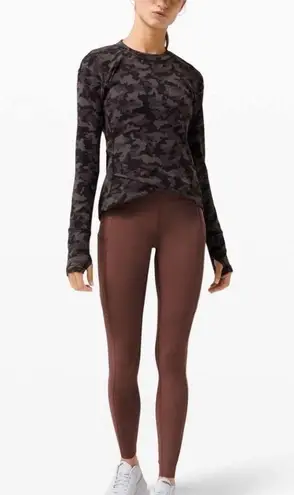 Lululemon  Close to Crossing Long Sleeve Riki Heritage Camo Black Women’s Size 4