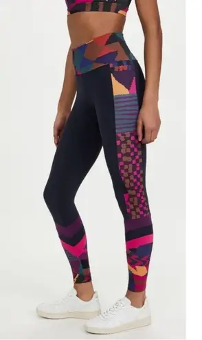 Farm Rio Women's Abstract Leggings, Abstract Patches, Black Print, S