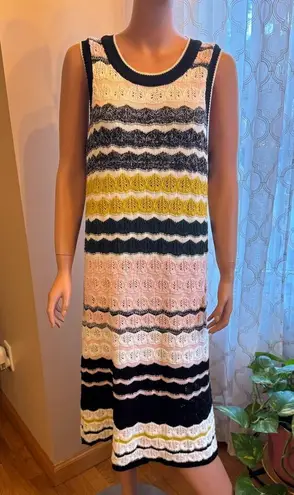 Akemi + Kin Anthropologie April Crochet Knit Sleeveless Sweater Dress Size XL