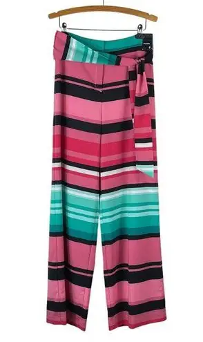 NY&C 7th Avenue Women's Pink Blue Black Palazzo Pants Size 6 NEW w Tag Wide Leg