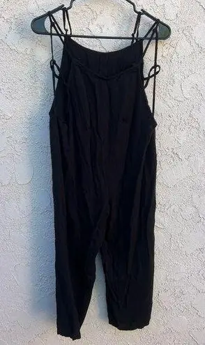 MD black cotton criss cross square jumpsuit Size M
