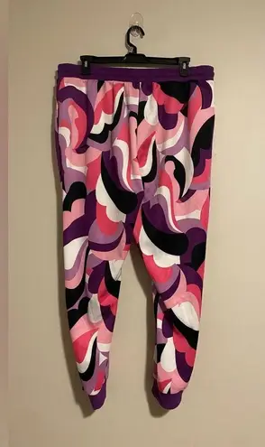 Ashley Stewart NWT Pink & Purple Abstract Pintuck Athleisure Jogger size 22/24