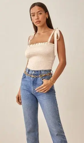 Reformation 1HR SALE ⚡ Pina Silk Top (Almond)