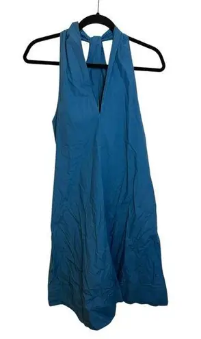 Arket Teal Blue Halter Trapeze Dress Size XS