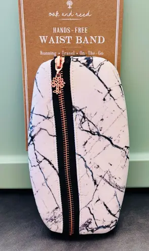 Oak and Reed Hands free Neoprene fabric waist bag zippered fanny pack marbled White