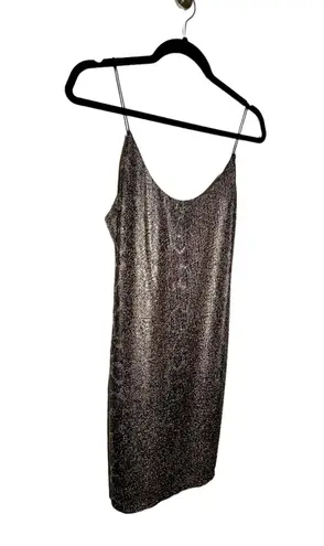 Alice + Olivia Delora Spaghetti Metallic Snake Print Strap Mini Dress Size 8