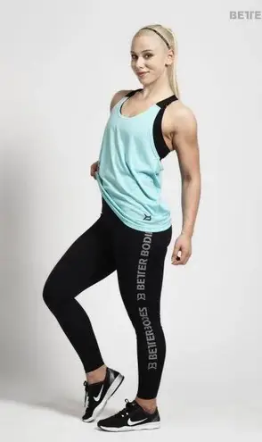 Better Bodies aqua loose fit tank top size S small