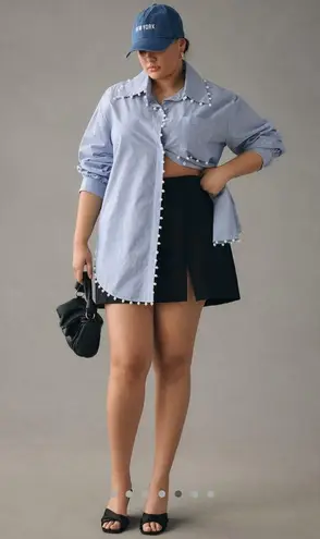Anthropologie  Mememe Embellished Button Down Tunic