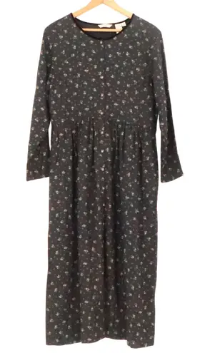 Eddie Bauer  Floral Maxi Dress Womens Vintage 90s Wool Blend Dark Cottage Size L - Image 1