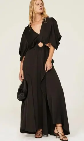 3.1 Phillip Lim Black Satin Cutout Gown