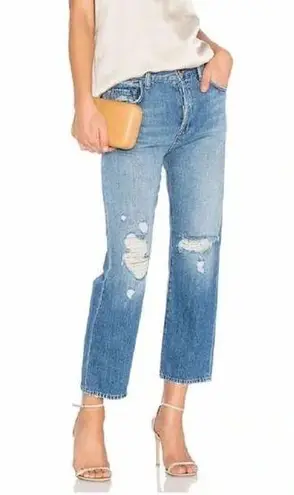 J Brand ‎ Ivy High-Rise Cropped Denim in Beach Wrecked Sz 27