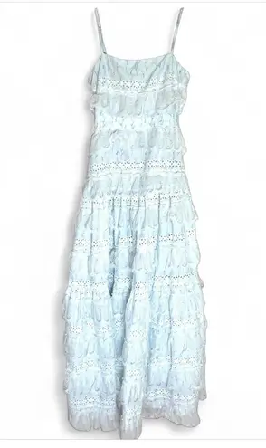 Anne Louise Boutique Blue Lovette Maxi Lace Dress Sz AU 10 US 6 White