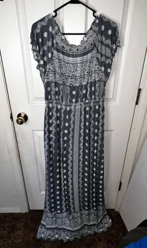 Lapagee 3X Short Sleeve Geometric Pattern Maxi Dress Fall Casual Travel EUC Multiple