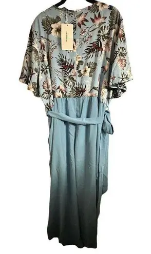 Bloomchic Size 18 - 20 • 2x •  • Floral Patchwork Wrap Belted Pocket Jumpsuit