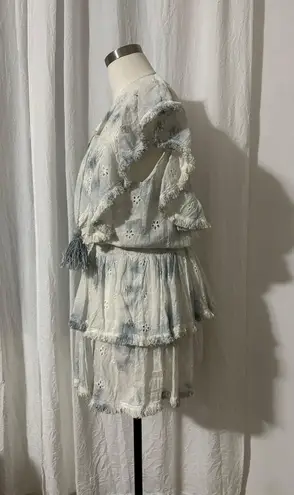 Surf Gypsy Ruffle Mini Eyelet Tie Dye Dress