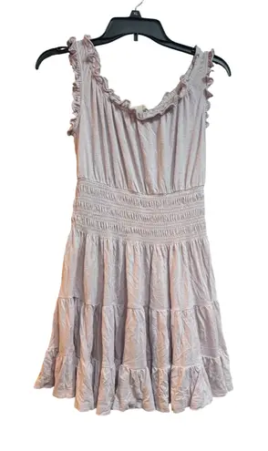 Rebecca Taylor Smocked Dress Ruffle Sleeveless Tiered Casual Dress M