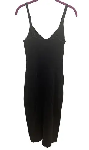 ee:some  Sleeveless Button Front Ribbed Knit Midi Tank Bodycon Dress Black Sz M