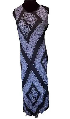 Paradise NY Vintage Y2K Hippie Eclectic Boho Witchy Paisley Floral Maxi Dress Size L